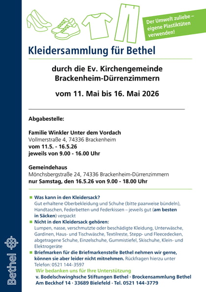 Bethel Kleidersammlung