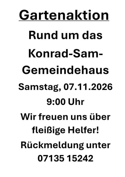 Gartenaktion - Rund um das Gemeindehaus